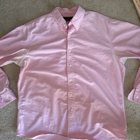 VTG Brooks Brothers Jeffrey Pink Button Down Cotton Logo Oxford Shirt USA | XL - Picture 11 of 11